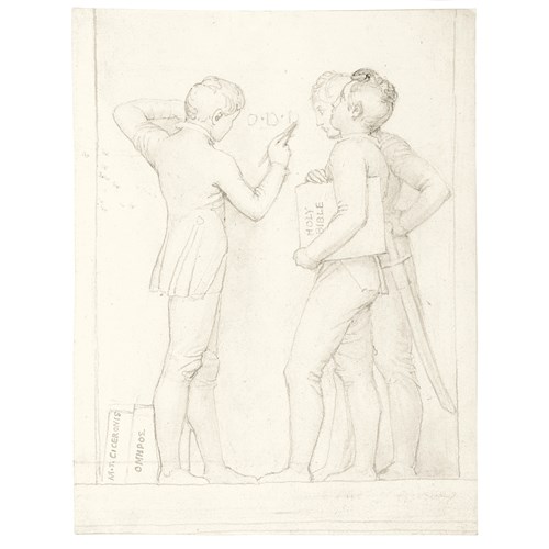 Three Youths Inscribing a Wall: Design for a Monument to John Lyon, Founder of Harrow School